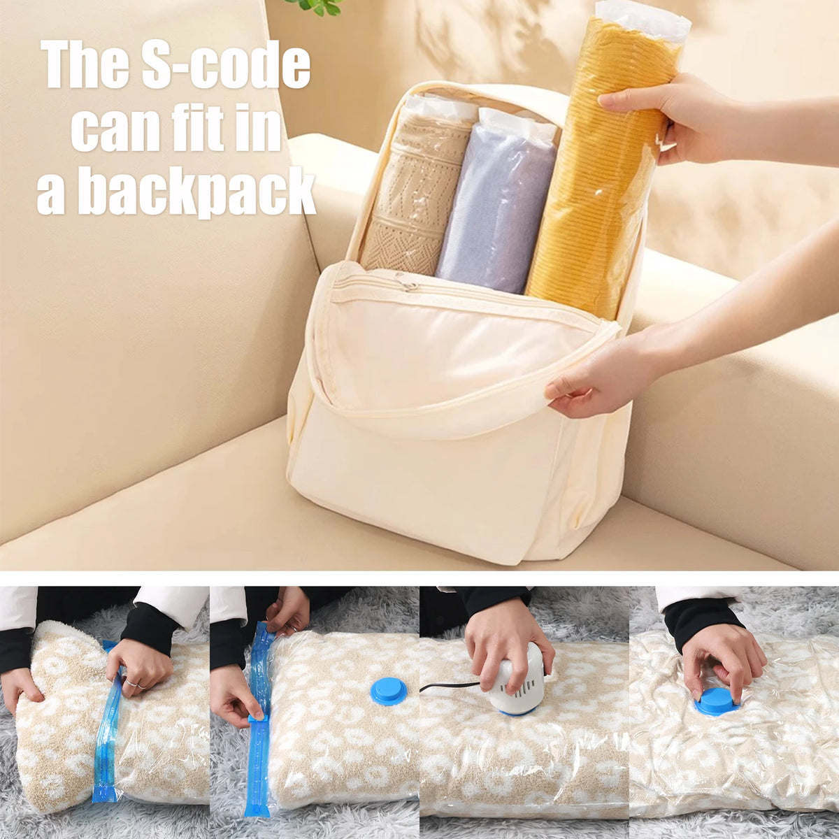 HATISAN Vacuum Storage Bags With Electric Pump Leak Proof