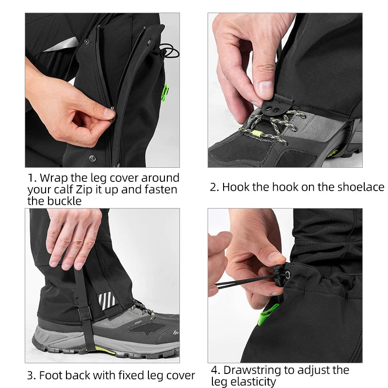 Rockbros Waterproof Outdoor Snow Leg Gaiters Hiking Protection