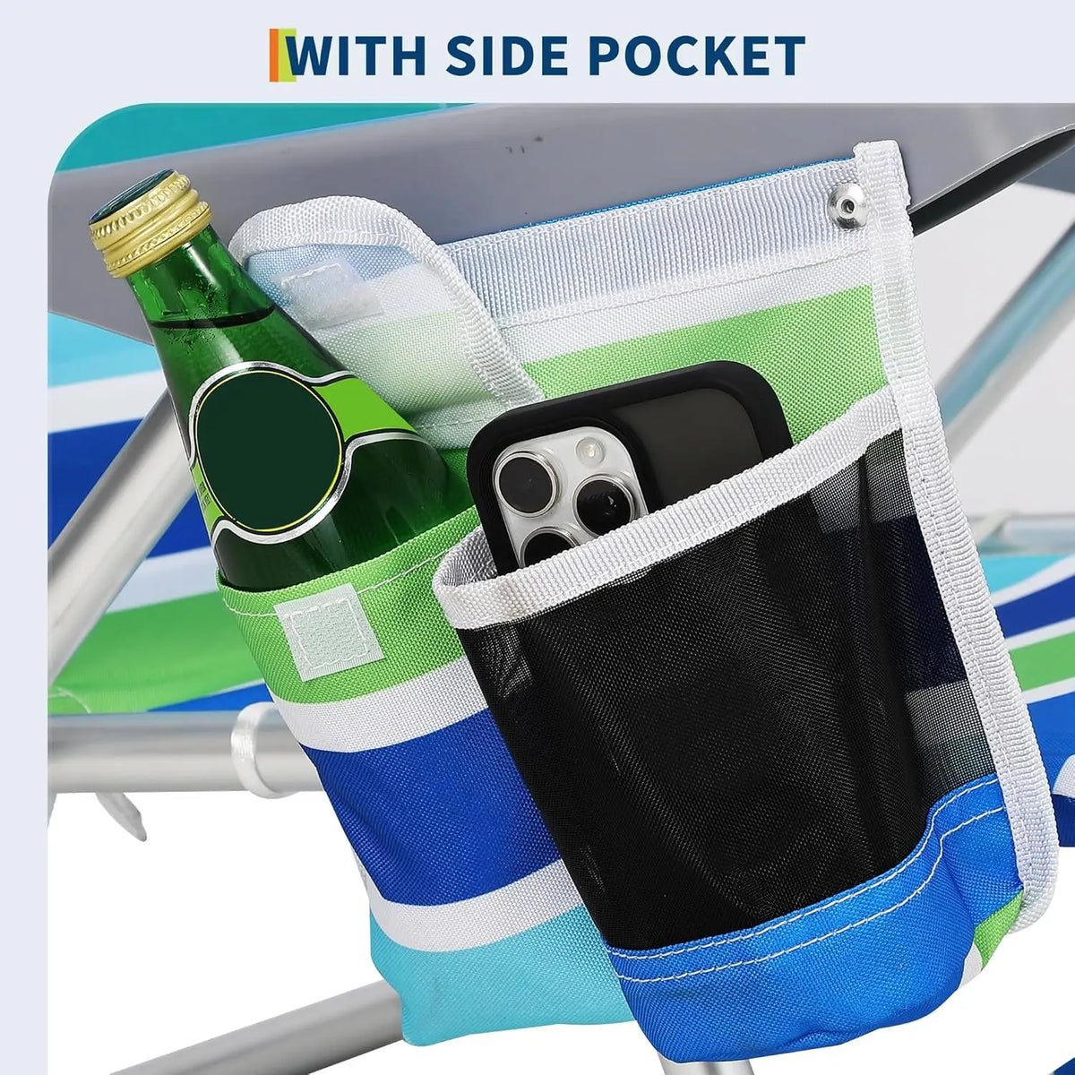Backpack Beach Chair for Adults,Portable Lay Flat Folding Beach Chair with Adjustable Height,Phone Pocket,Cup Holder & Towel Bar