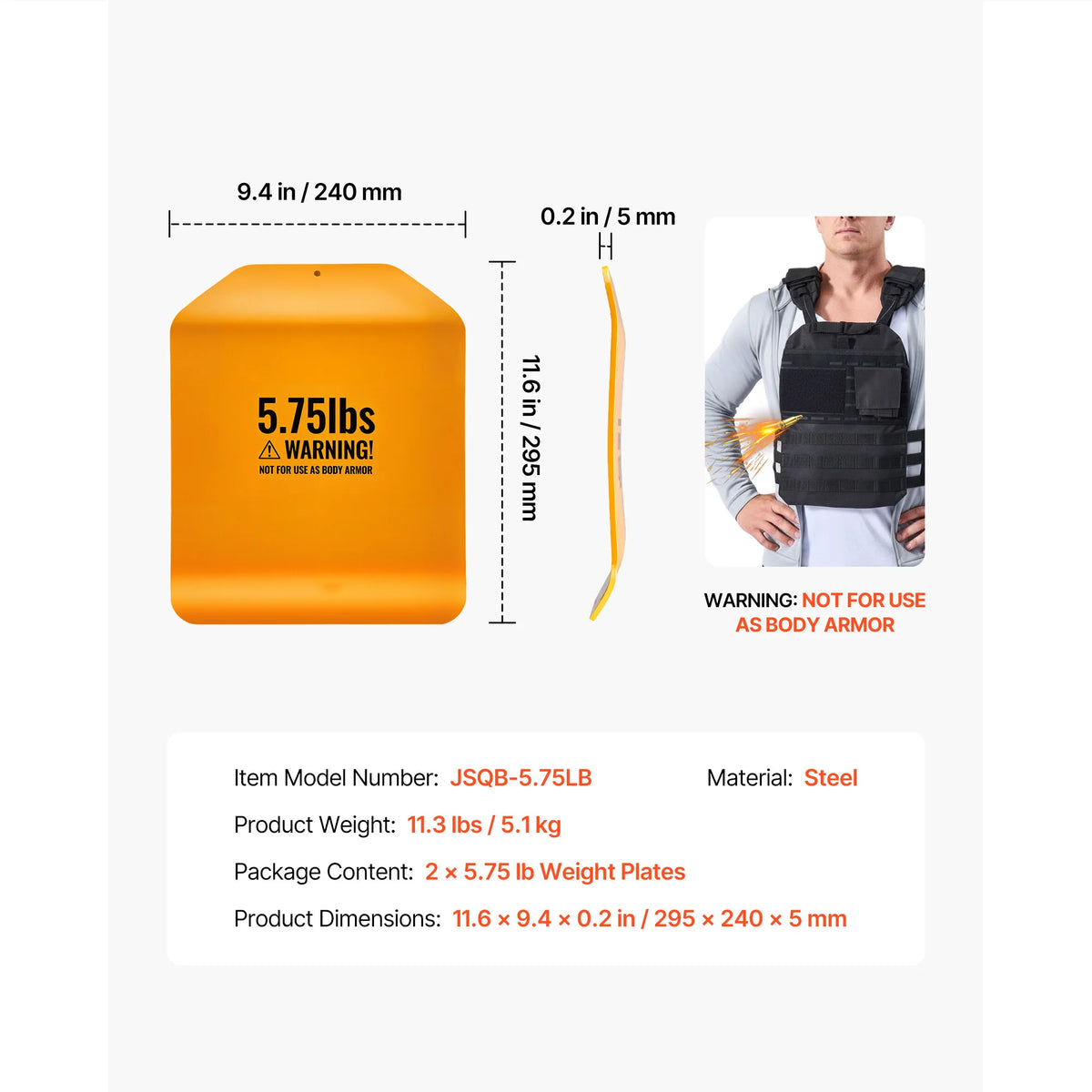 SucceBuy Steel Curved Weight Vest Plates For Strength Training