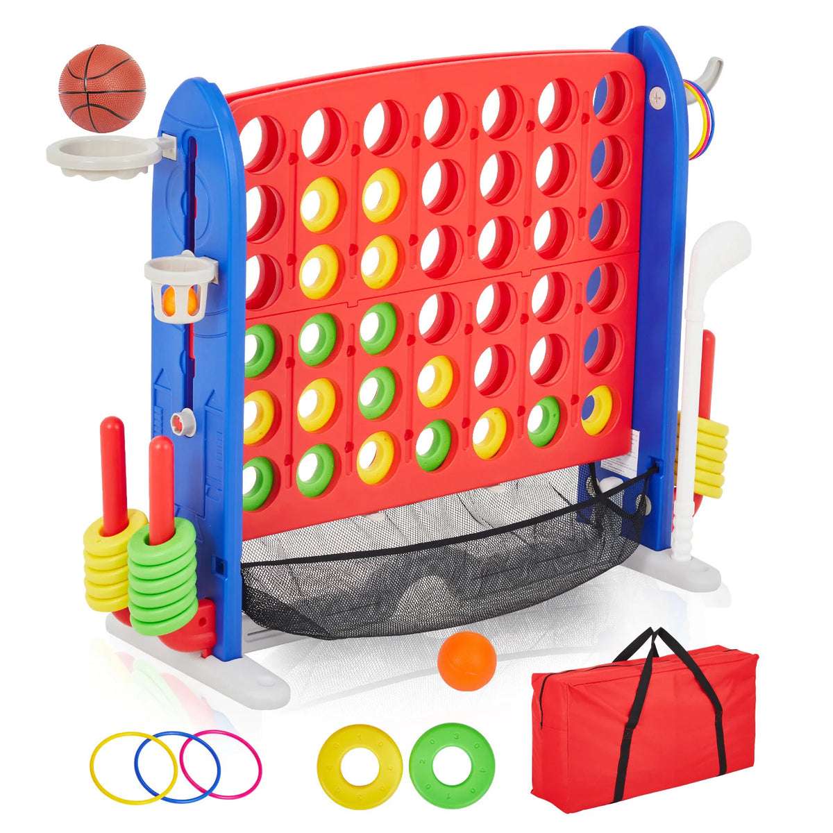 Giant Connect Basketball Hoop Ring Toss Outdoor Yard Game