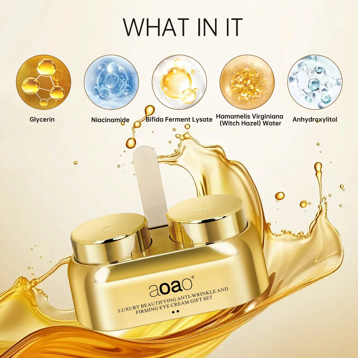 Day and Night Eye Cream Firming & Hydrating Set – with Niacinamide, Hyaluronic Acid for Eye Area Moisturizing and Skin Care.