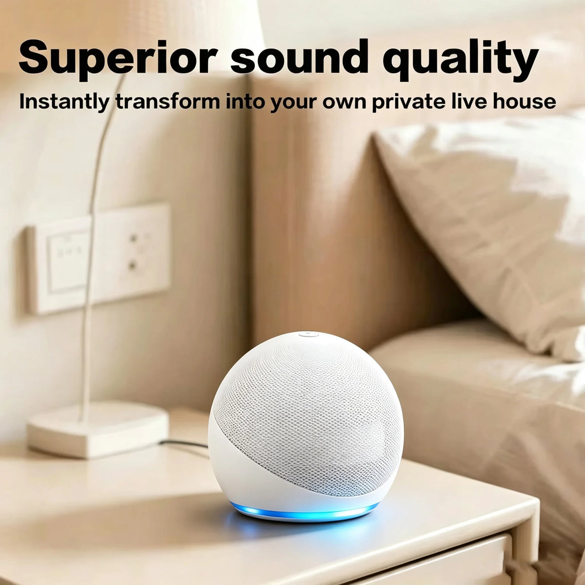 New Generation Alaxe Spherical Speaker(No Voice Assistant) 50W Portable Bluetooth Speaker Party Box RGB LED Lights Wireless TWS Mini Speaker Musical Instrument for Room Decor Home Party Camping