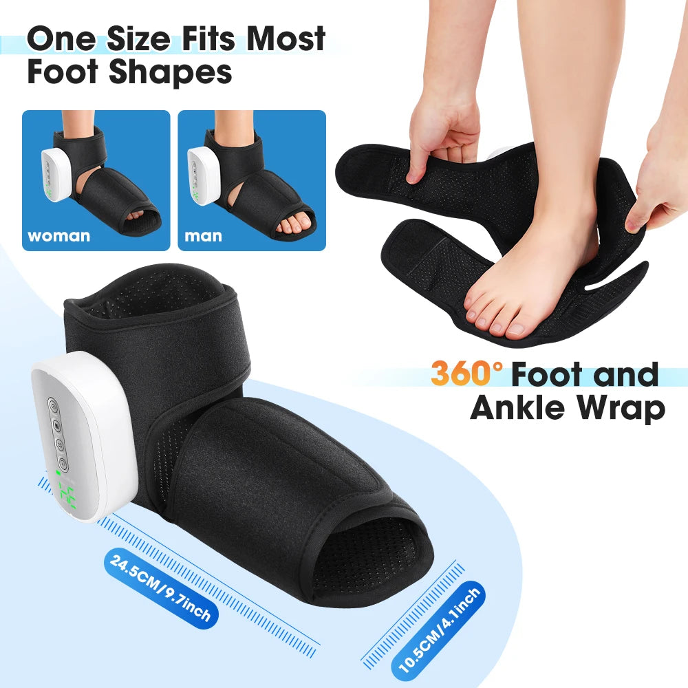 Hailicare Cordless Heated Ankle Brace Dual Airbag Kneading Foot Support
