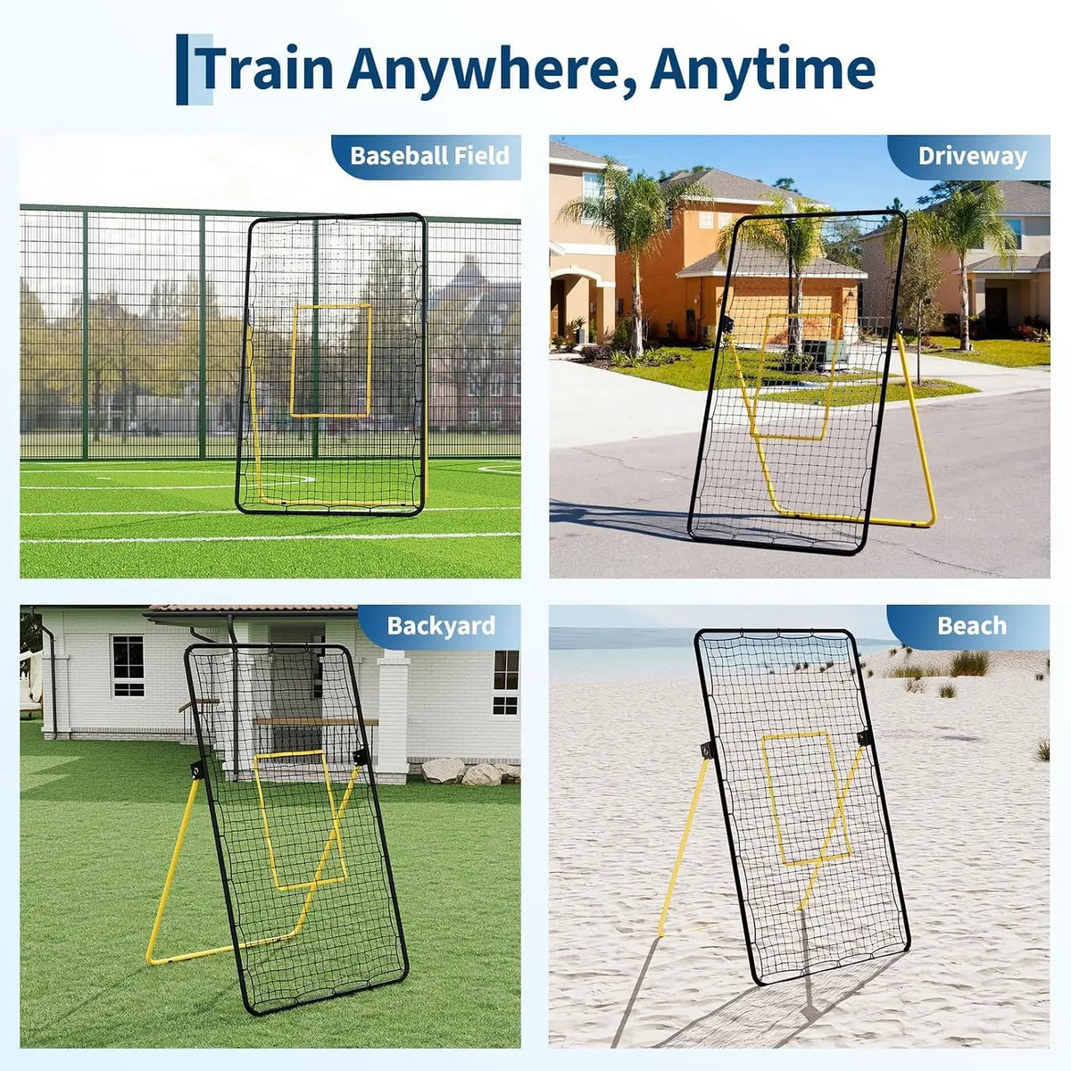 Tacleekii 7×4 ft Volleyball Rebounder Net Adjustable Bounce‑Back Trainer for Bumping Spiking Setting Practice