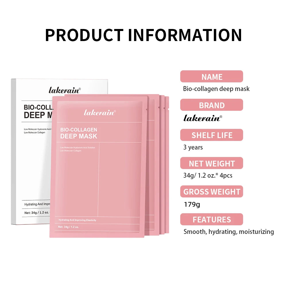 Bio-Collagen Deep Face Mask Deep Hydrating Shrink Pores Overnight Moisturizing Improving Elasticity Brightening Face Skin Care