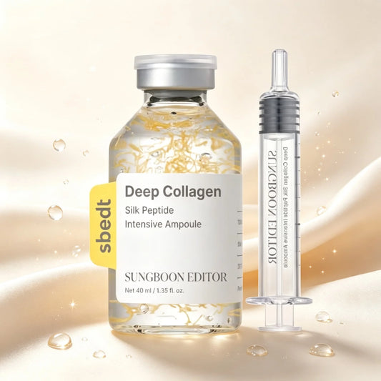 SUNGBOON EDITOR Deep Collagen Silk Peptide Intensive Repair Ampoule 40ml, Silk Peptide+13 Peptide Complex+Collagen Thread Deep Hydrating and Firming, 72 Hour Moisturizing, Suitable for Dry and Loose Skin, Essential for Daily