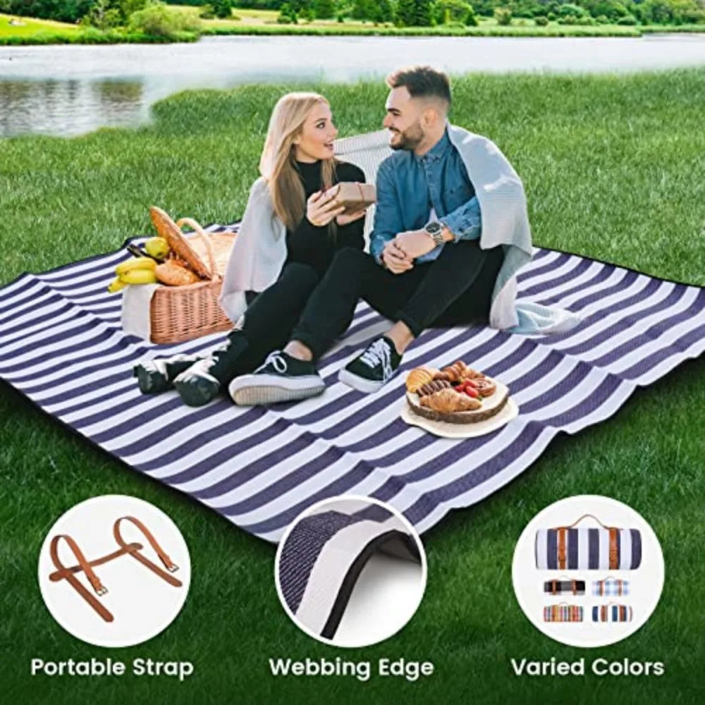 Canvas Waterproof Foldable Picnic Blanket For Outdoor Beach Use
