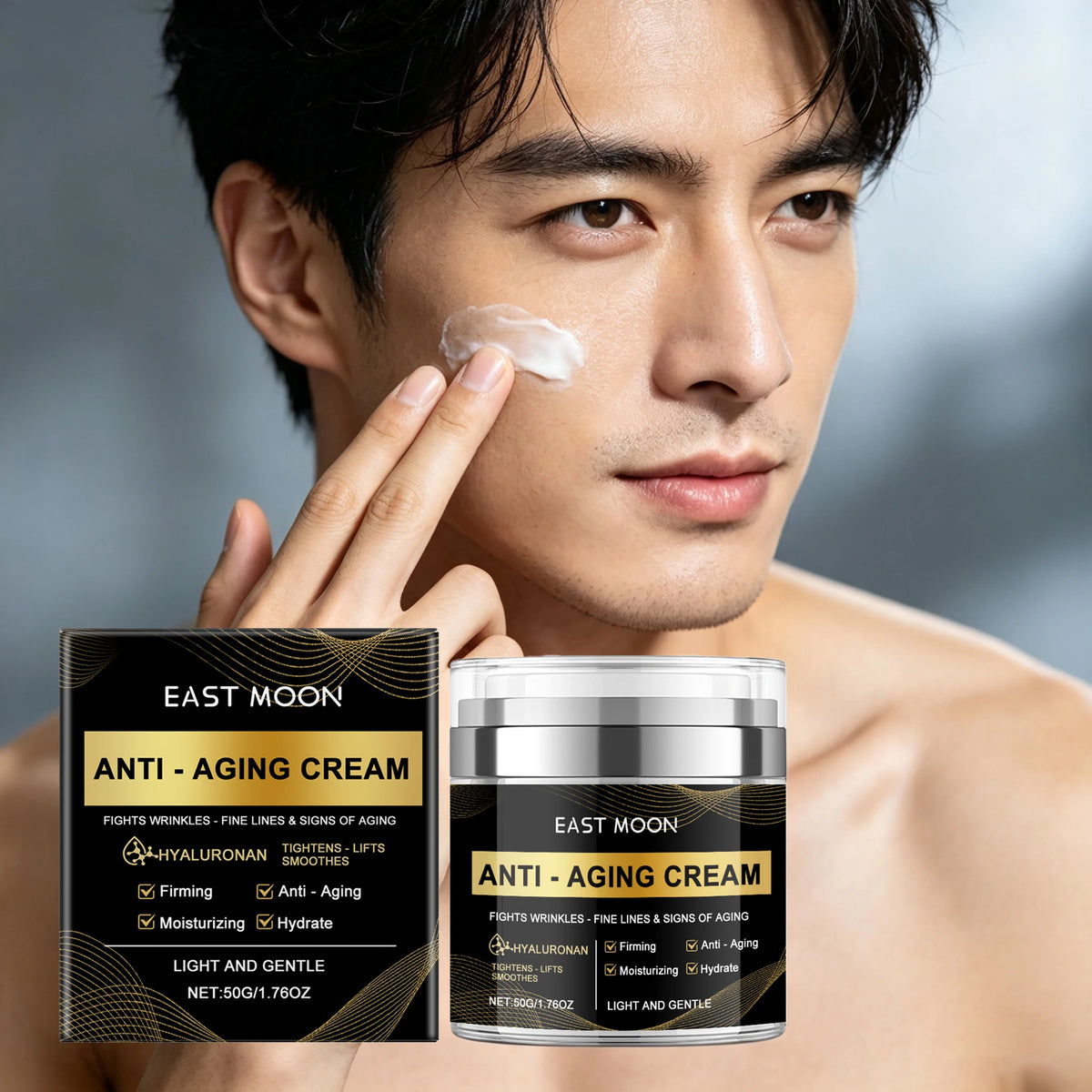 50G Men Face Cream Deep Moisturizing Nourishing Pores Improve Skin Texture Boosts Elasticity Smoothing Lifting Fade Fine Lines Firming Men 's Facial Cream