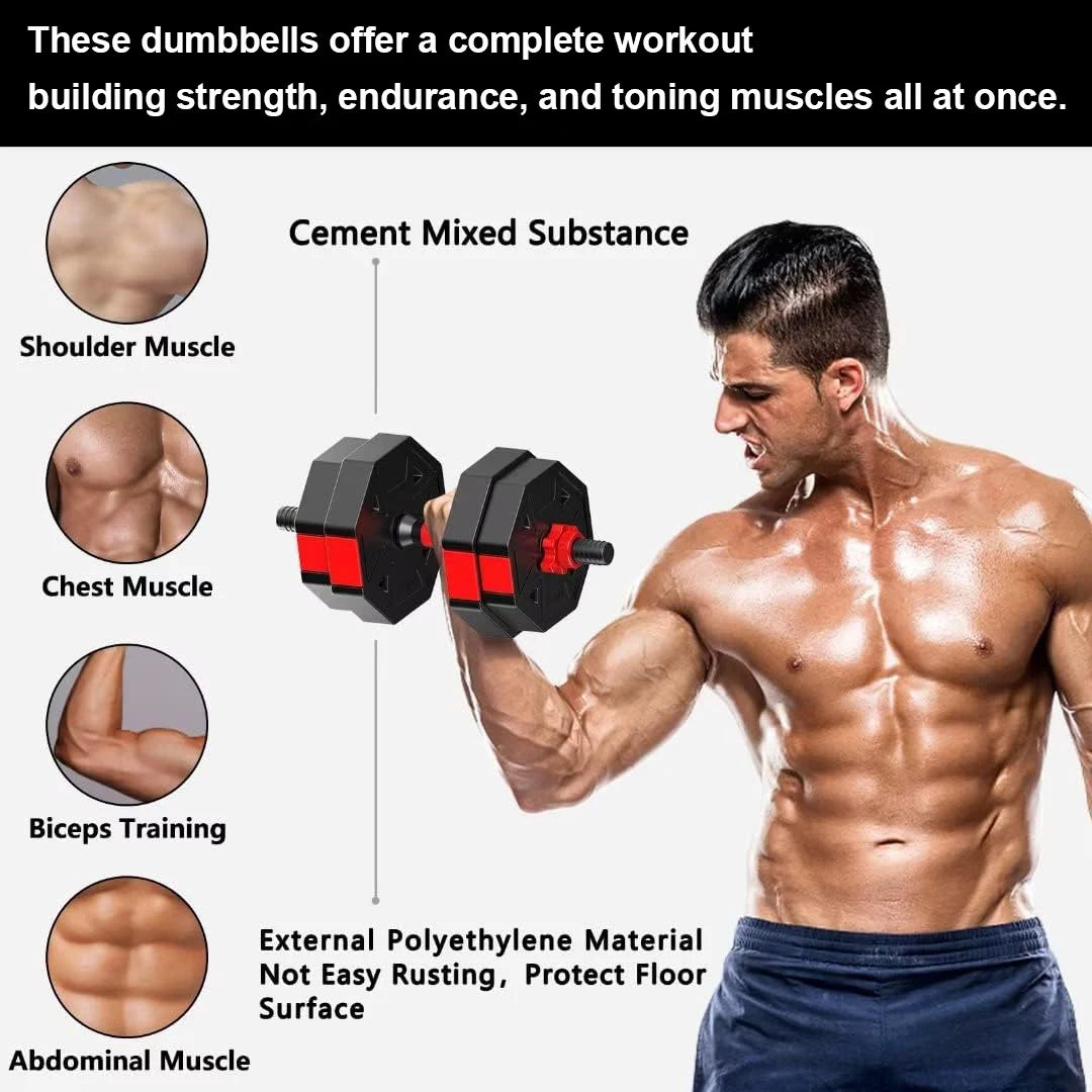 Adjustable Dumbbell To Barbell Home Gym Fitness Set