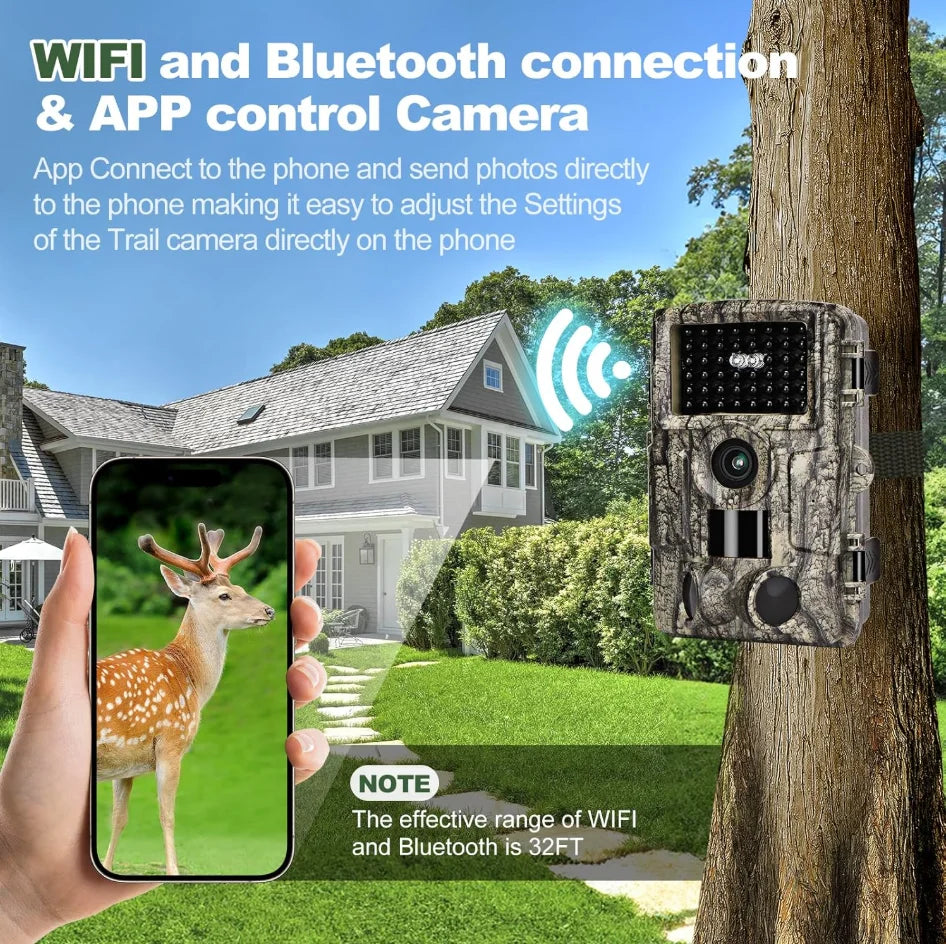 Wildlife Trail Camera With Bluetooth Infrared Night Vision