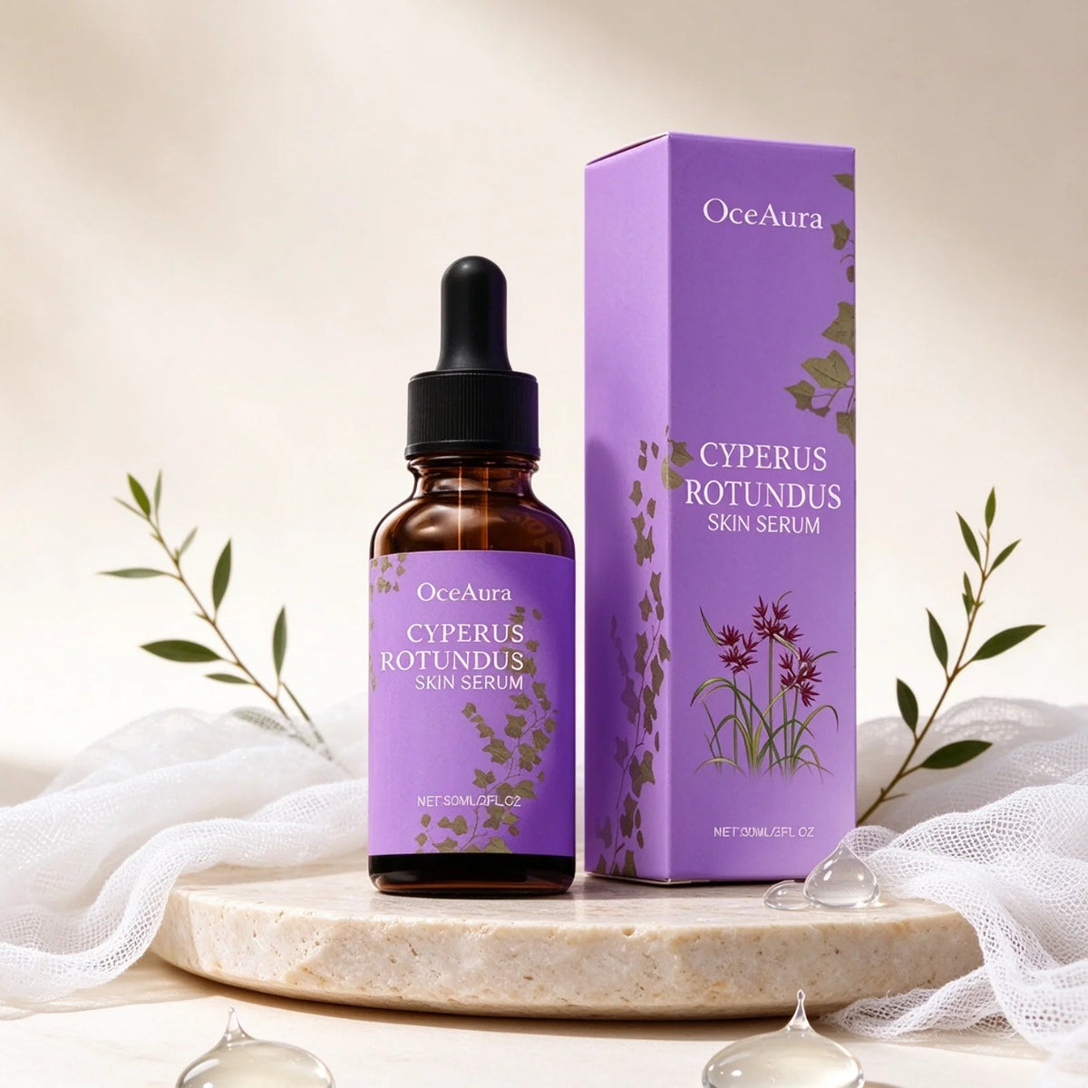 OceAura Hair Removal Care Oil Quick Absorption Moisturize Skin Reduce Discomfort Non Greasy Light Texture Cyperus Rotundus Serum