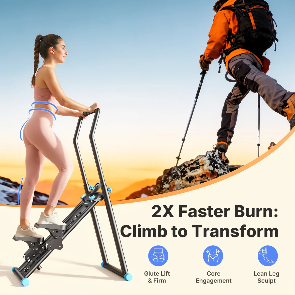 Merach Adjustable Stair Stepper Silent Home Fitness Climbing Machine