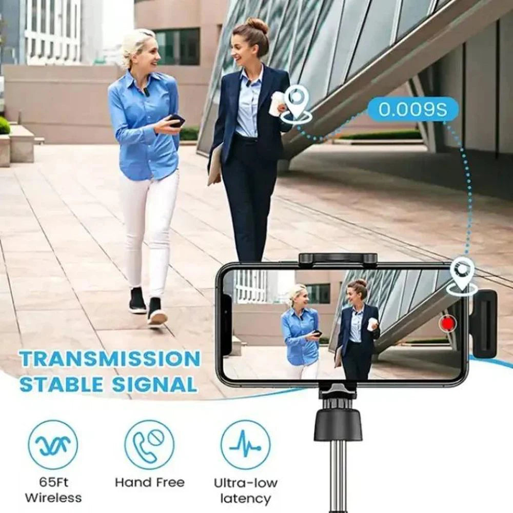 Wireless Lavalier Microphone With Charging Case For iPhone Android Live Streaming