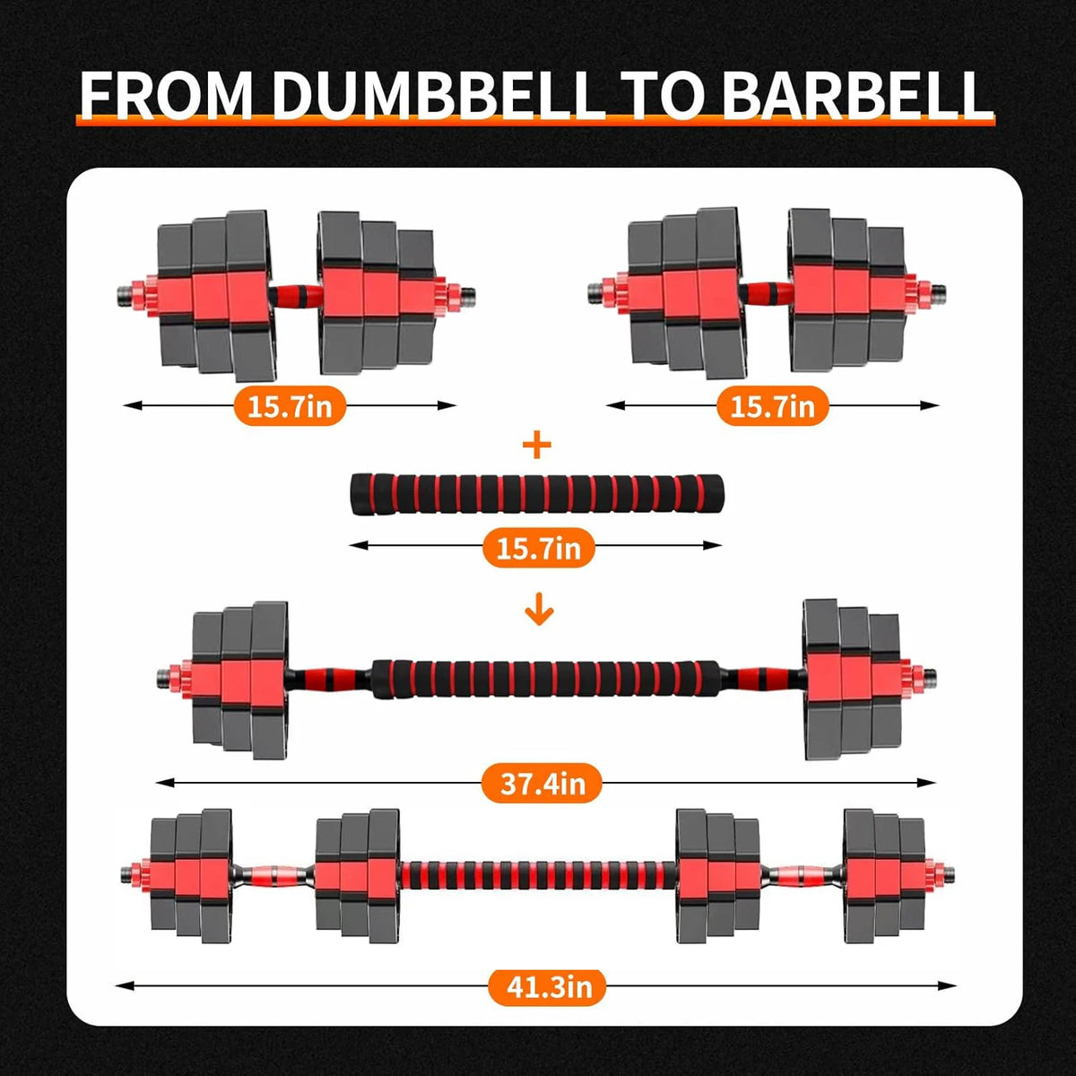 Adjustable Dumbbell To Barbell Home Gym Fitness Set