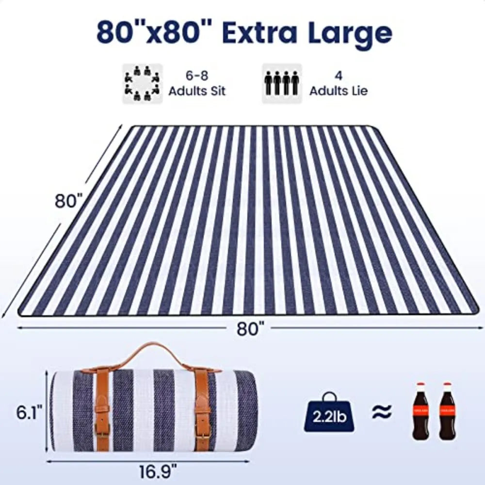 Canvas Waterproof Foldable Picnic Blanket For Outdoor Beach Use