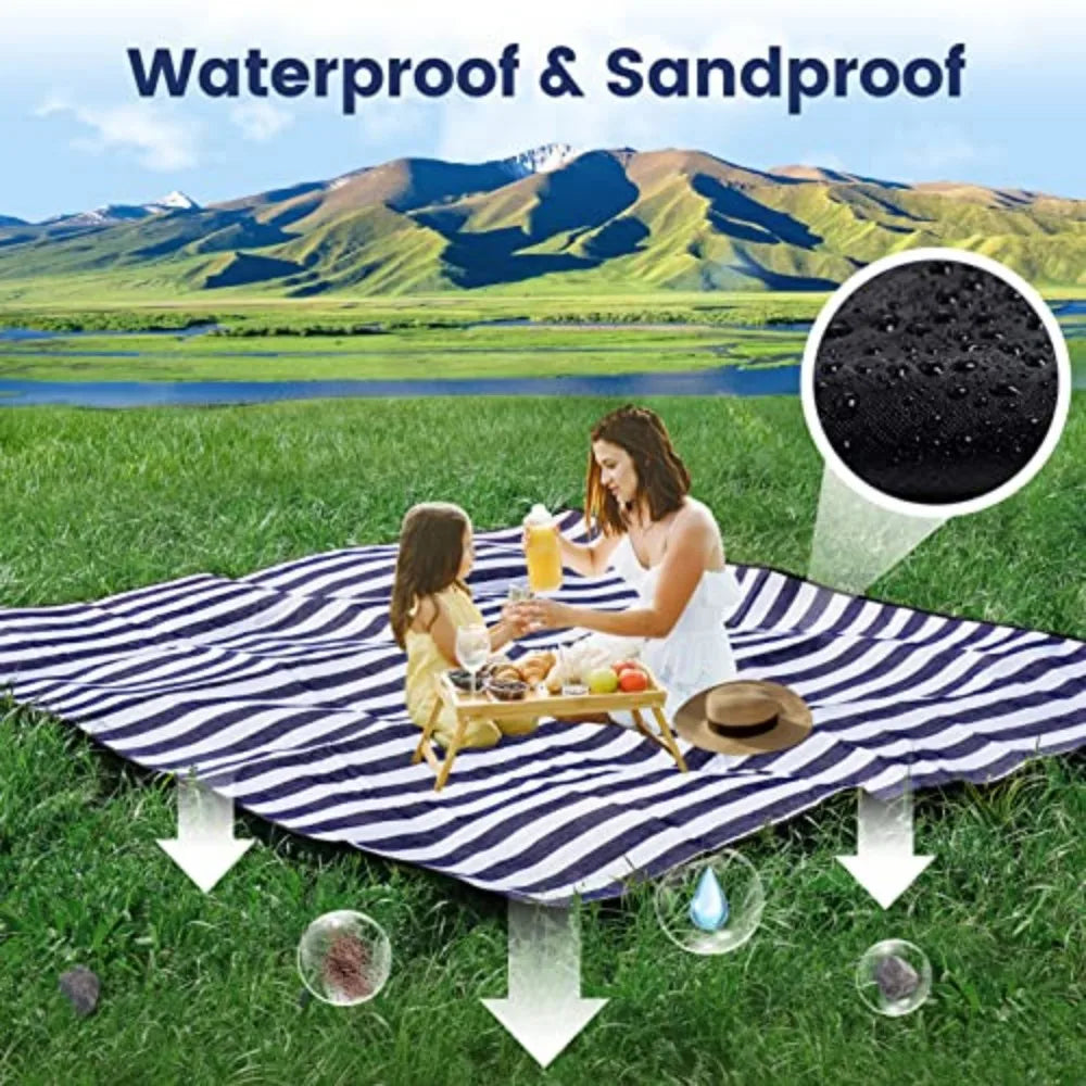 Canvas Waterproof Foldable Picnic Blanket For Outdoor Beach Use