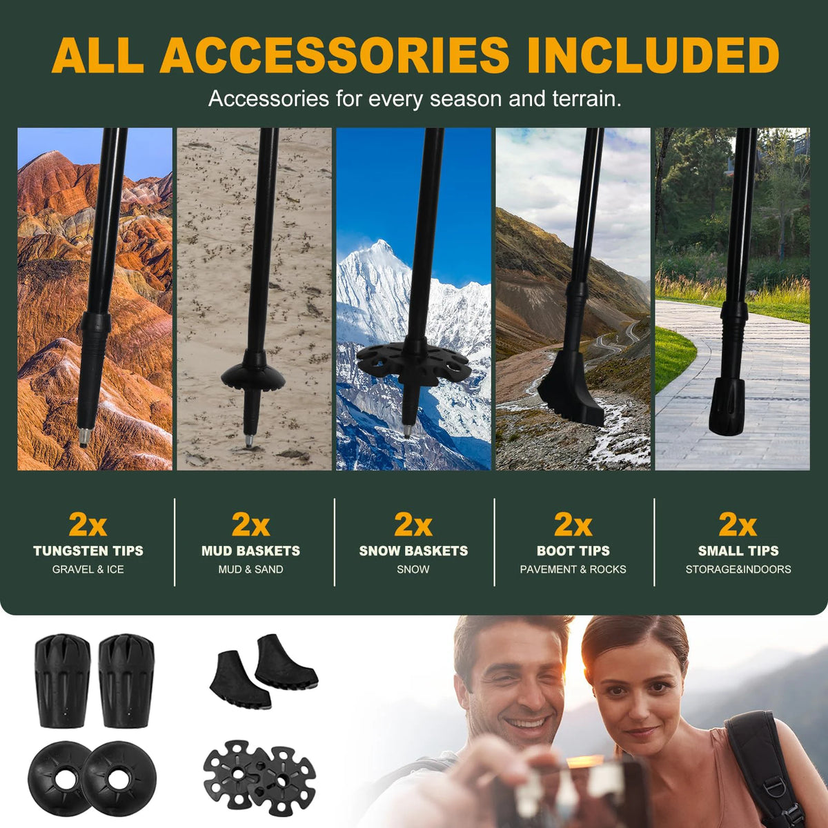 Ultralight Aluminum Alloy Trekking Poles For Outdoor Hiking