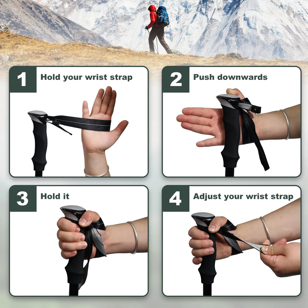 Ultralight Aluminum Alloy Trekking Poles For Outdoor Hiking