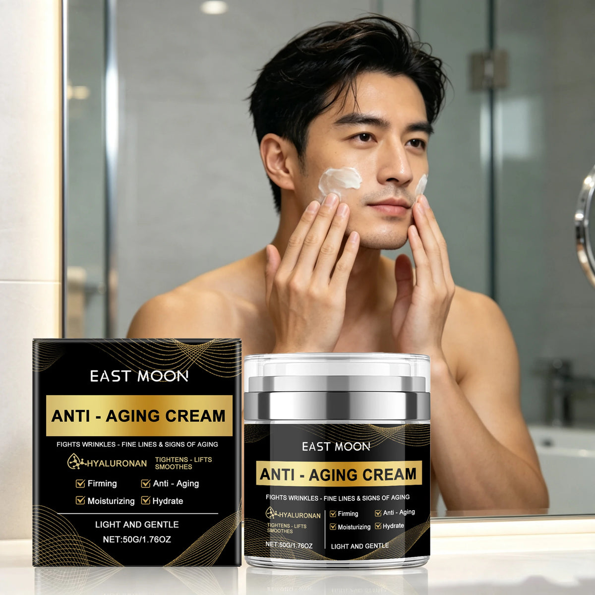 50G Men Face Cream Deep Moisturizing Nourishing Pores Improve Skin Texture Boosts Elasticity Smoothing Lifting Fade Fine Lines Firming Men 's Facial Cream