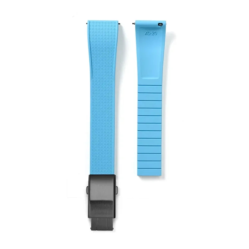 FKM Fluoro Rubber Watch Band With Quick Release Folding Buckle