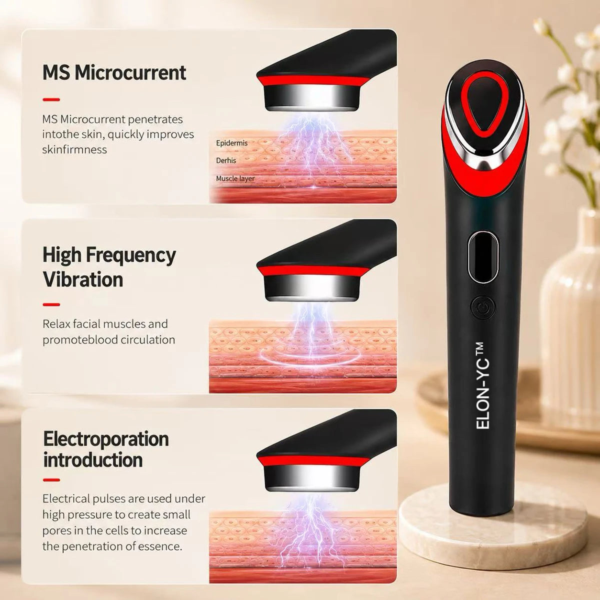 EMS Microcurrent Face Massager For Home Skin Lifting Therapy Device