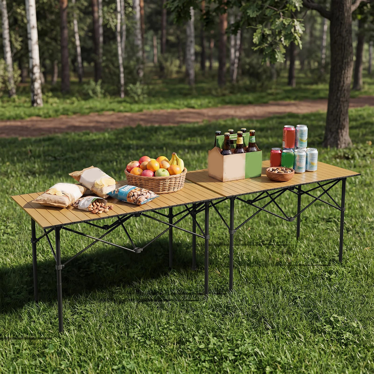 HiMISS Portable Folding Aluminum Camping Table With Carry Bag