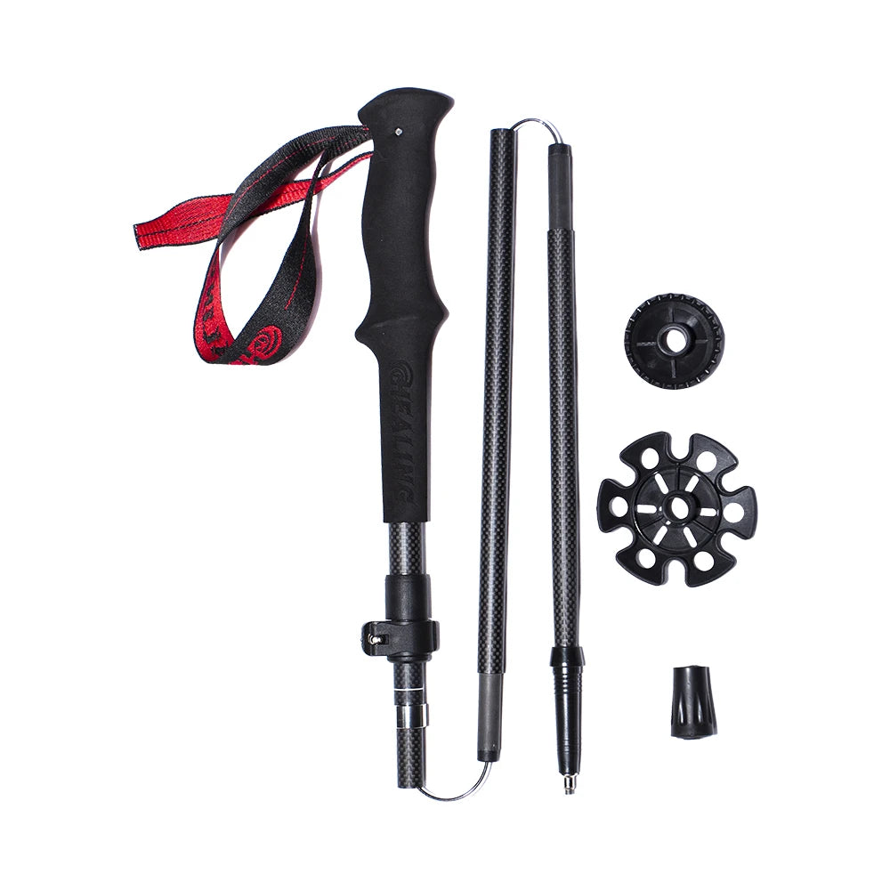 OKHEALING Carbon Fiber Folding Trekking Poles For Hiking
