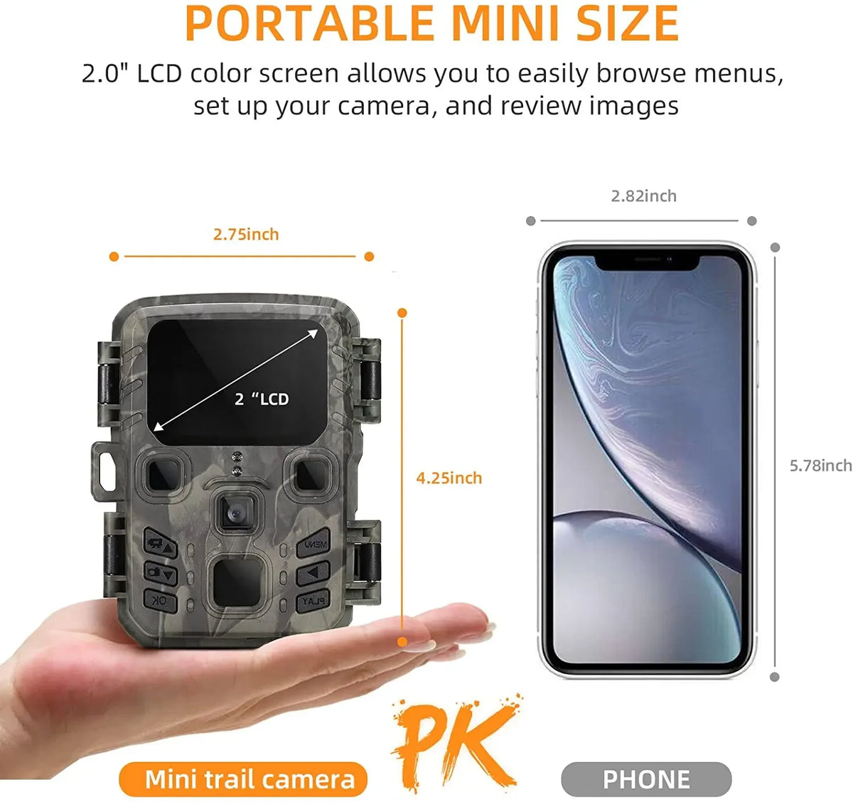 Mini301 Trail Hunting Camera 24MP 1080P Night Vision Wildlife Monitor