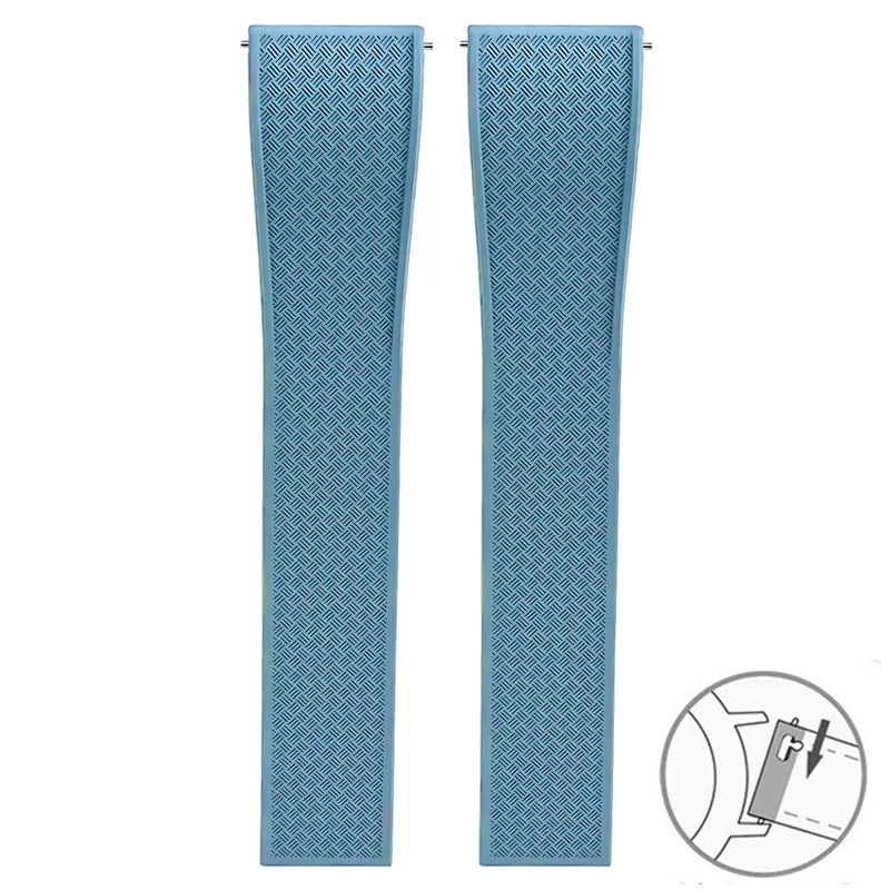 FKM Fluoro Rubber Watch Band With Quick Release Folding Buckle