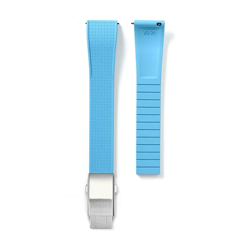 FKM Fluoro Rubber Watch Band With Quick Release Folding Buckle
