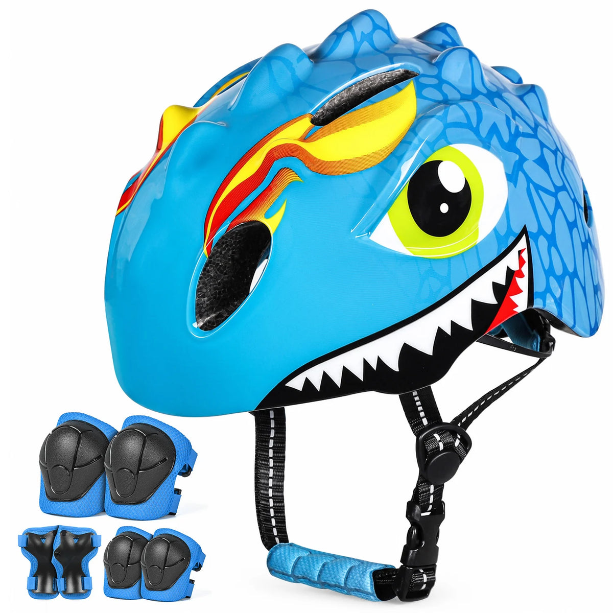 Victgoal Kids Bike Helmet Protective Gear Set With Pads And Bell