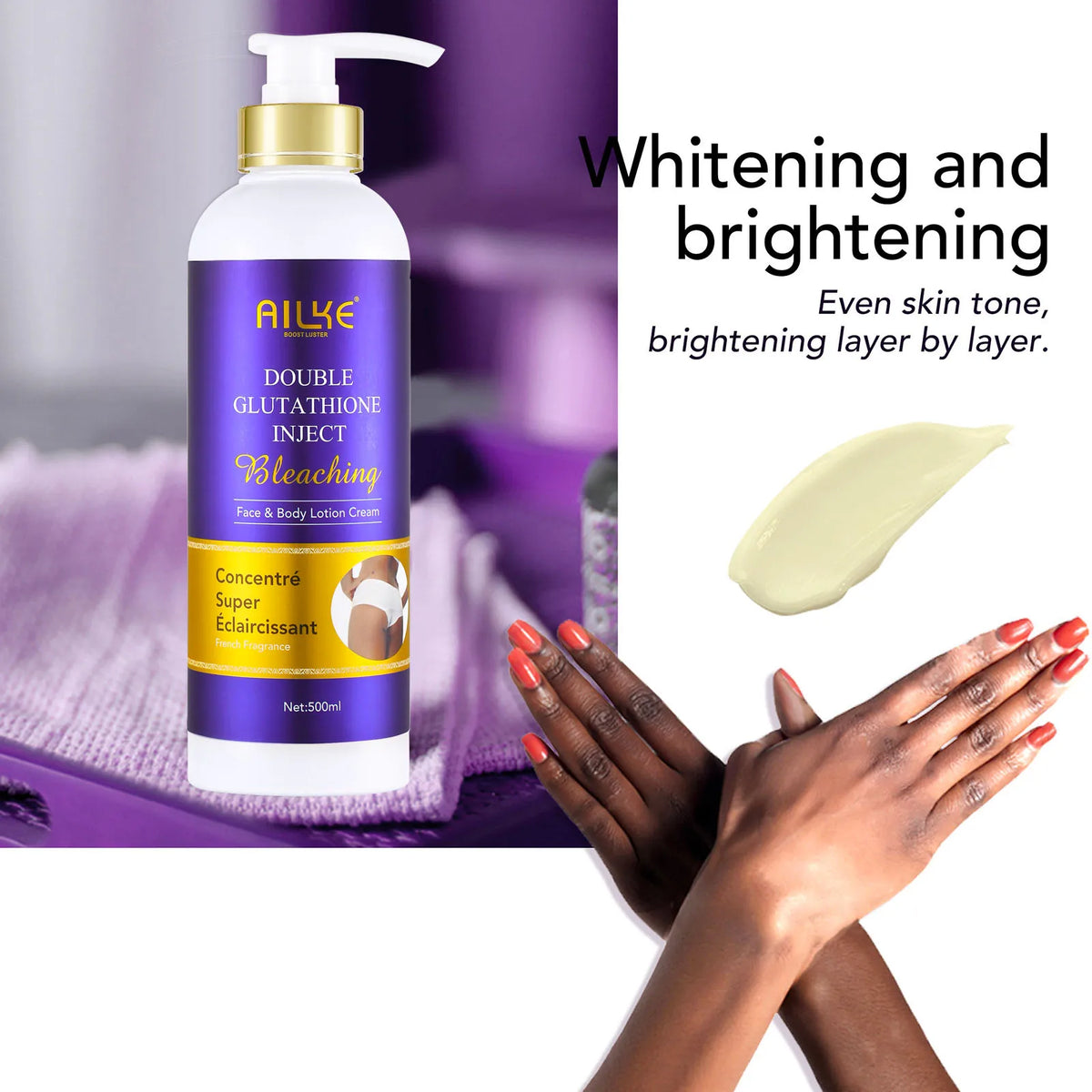 AILKE Glutathione Brightening Skin Care Kit With Lotion And Serum