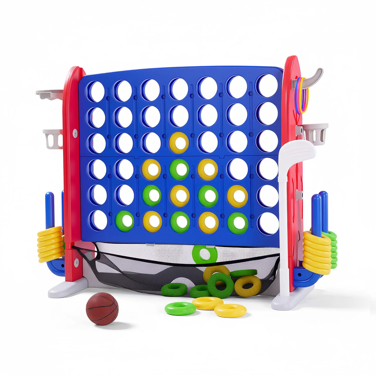 Giant Connect Basketball Hoop Ring Toss Outdoor Yard Game
