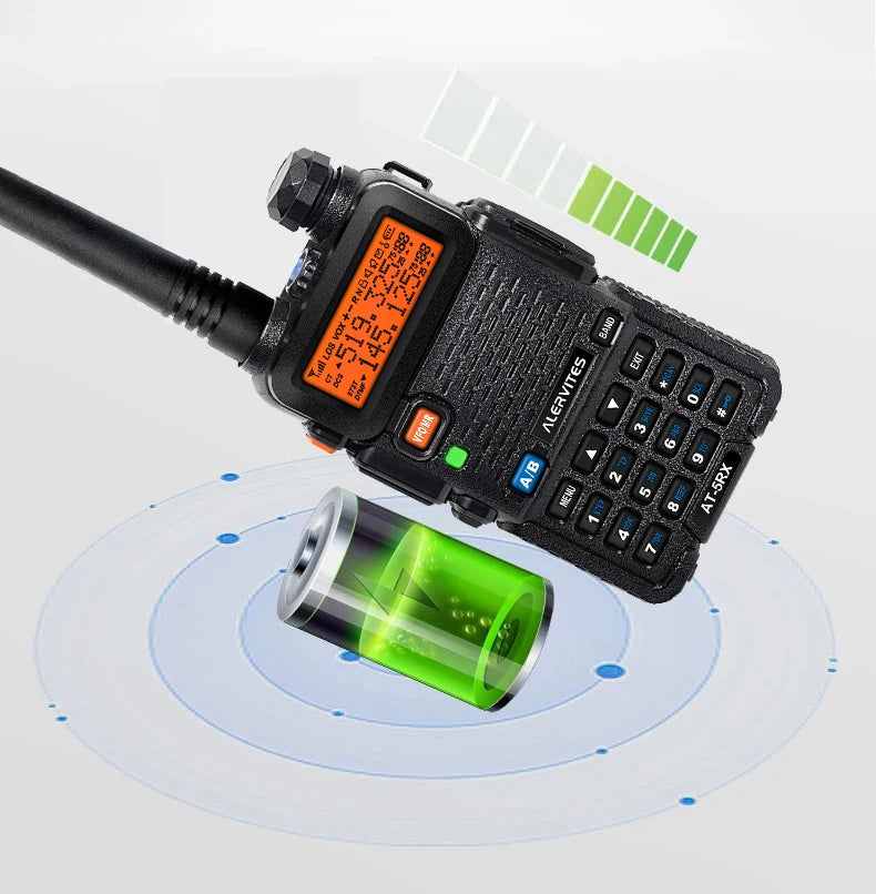 ALERVITES AT-5RX Dual Band High Power Portable Two Way Radios