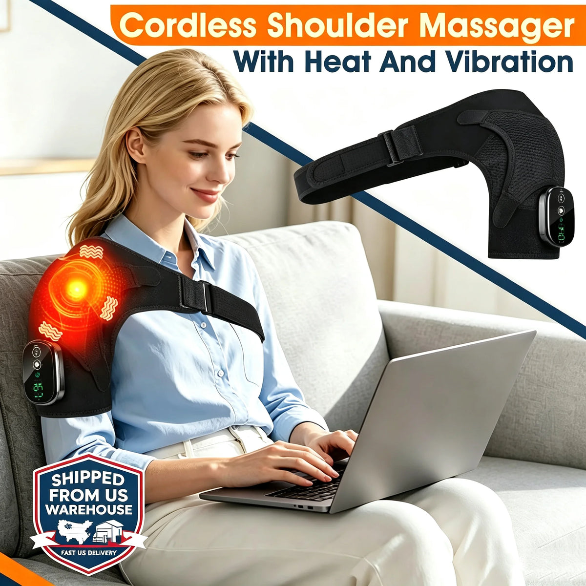 Hailicare Heated Electric Shoulder Vibration Massage Belt