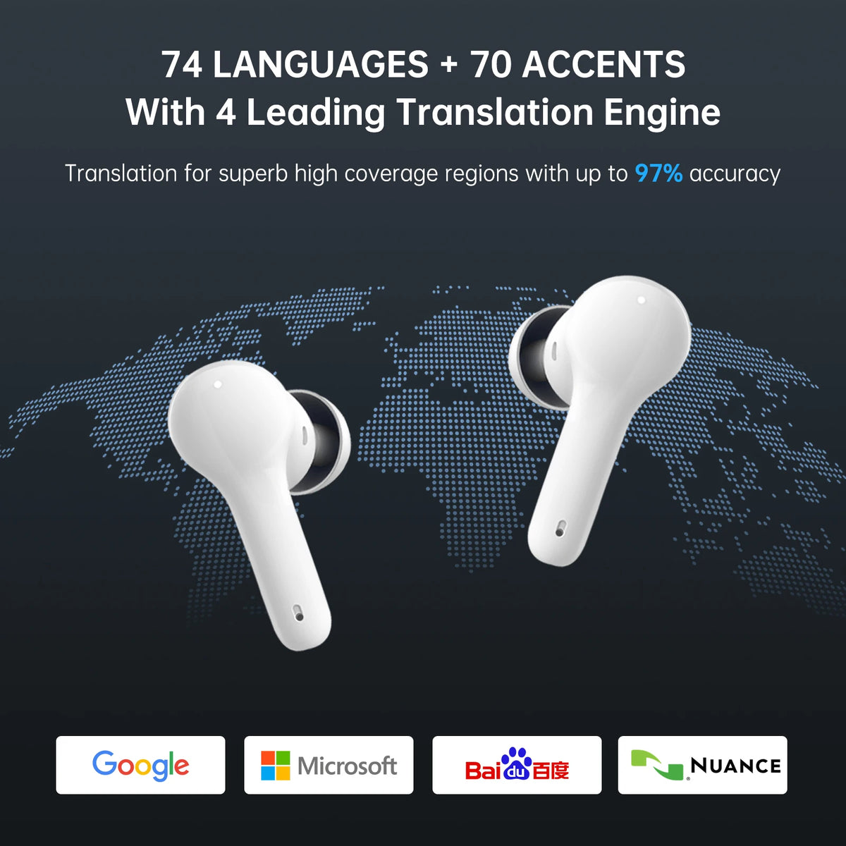 Wooask M6 Translator Earbuds With Real Time Language Translation