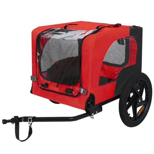 Foldable Dog Bike Trailer With Air Filled Wheels And Canopy