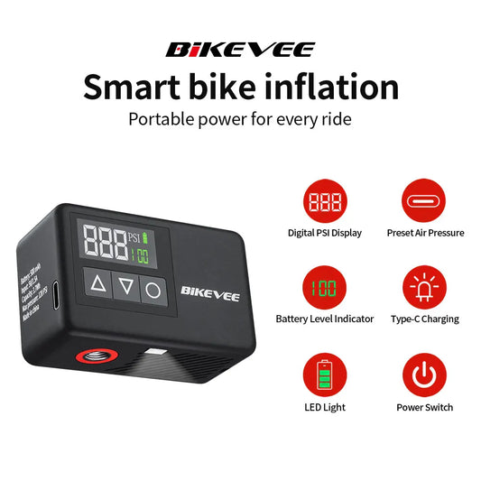 Bikevee Portable Electric Air Pump With Digital Display