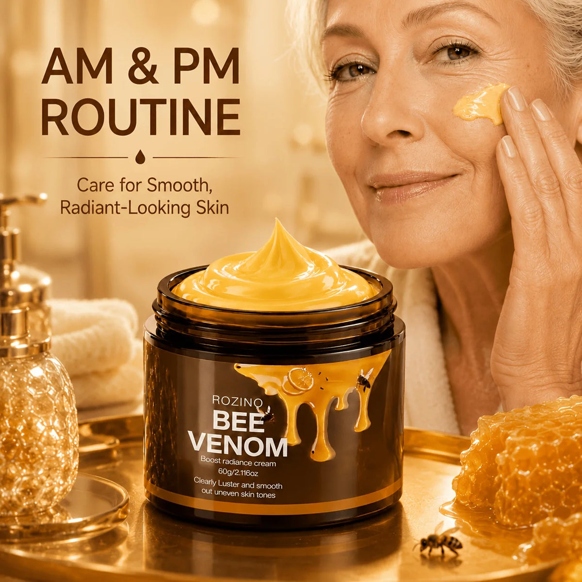 ROZINO Bee Venom Moisturizing Face Cream For Long Lasting Hydration