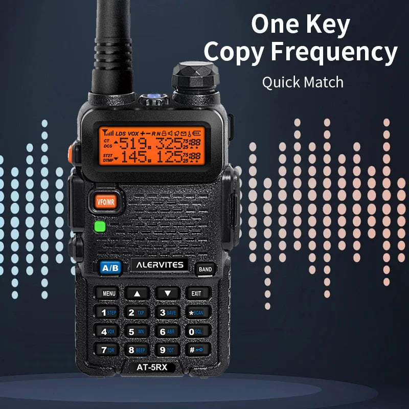 ALERVITES AT-5RX Dual Band High Power Portable Two Way Radios