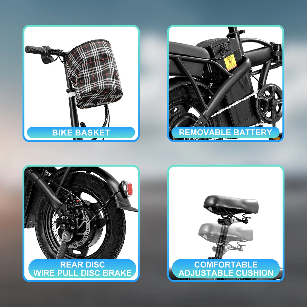 Hezzo T5 Lightweight Folding Electric Bike For Adults Commuter