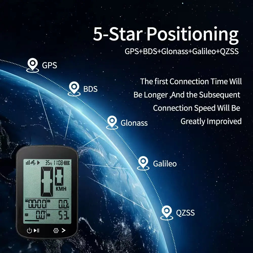 Bikevee Wireless Rechargeable Bike Computer GPS Speedometer And Odometer