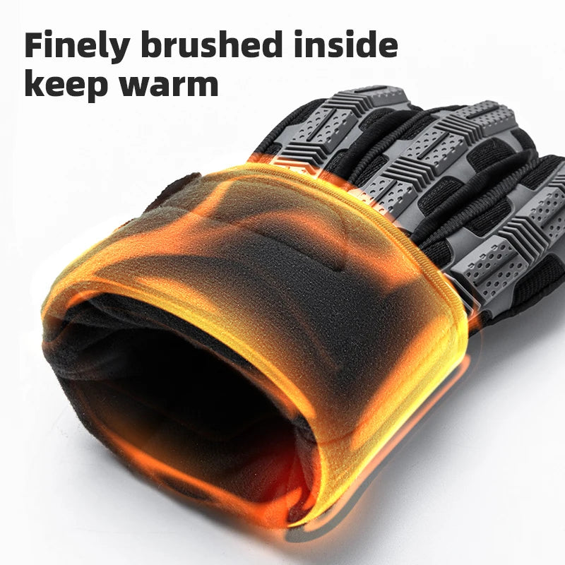 ROCKBROS Cycling Gloves Tactical Gloves SBR Thickened Pad Shockproof Breathable GEL Bike Motorcycle Winter Warmer Full Finger