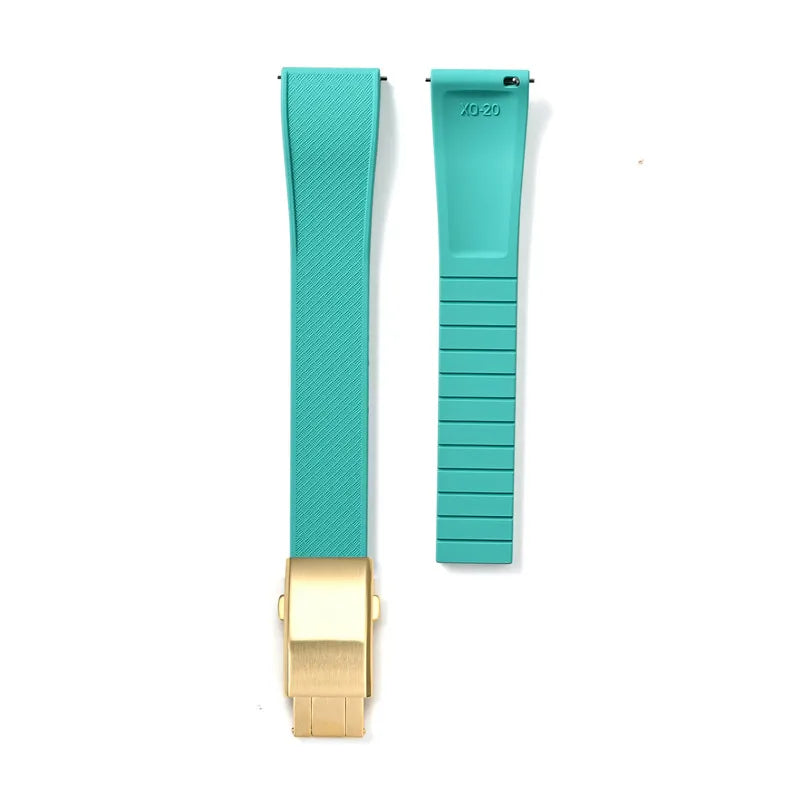 FKM Fluoro Rubber Watch Band With Quick Release Folding Buckle