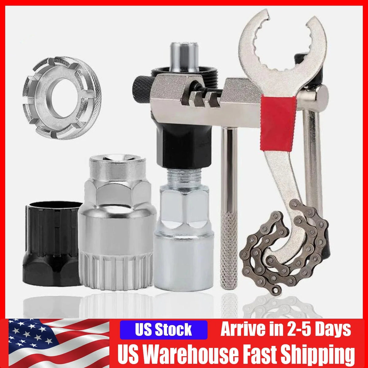 Complete Bicycle Tool Kit for Chain Breaker and Crank Removal