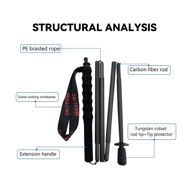 Okhealing Carbon Fiber Antishock Trekking Poles For Hiking And Camping