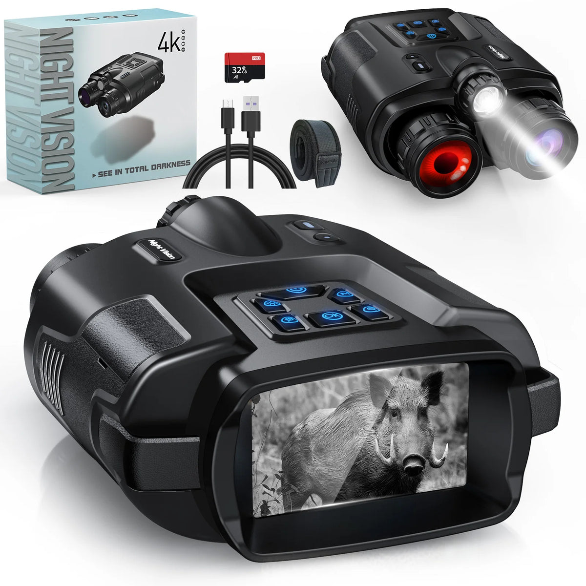 DIYIMIN 8X Digital Zoom Night Vision Binoculars For Outdoor Surveillance