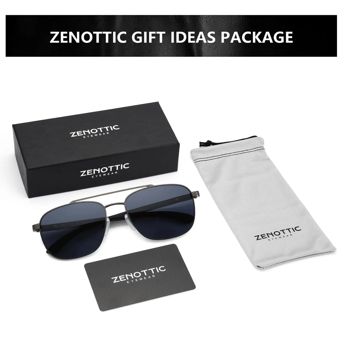Zenottic Metal And Wood Polarized Progressive Prescription Sunglasses For Men