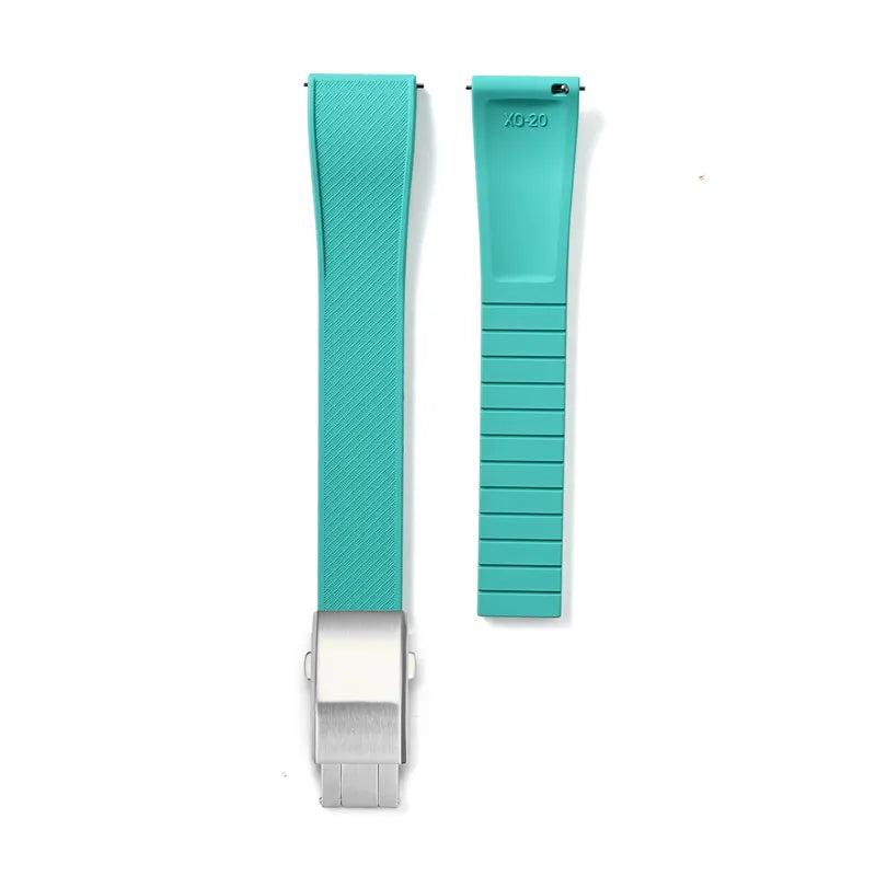 FKM Fluoro Rubber Watch Band With Quick Release Folding Buckle